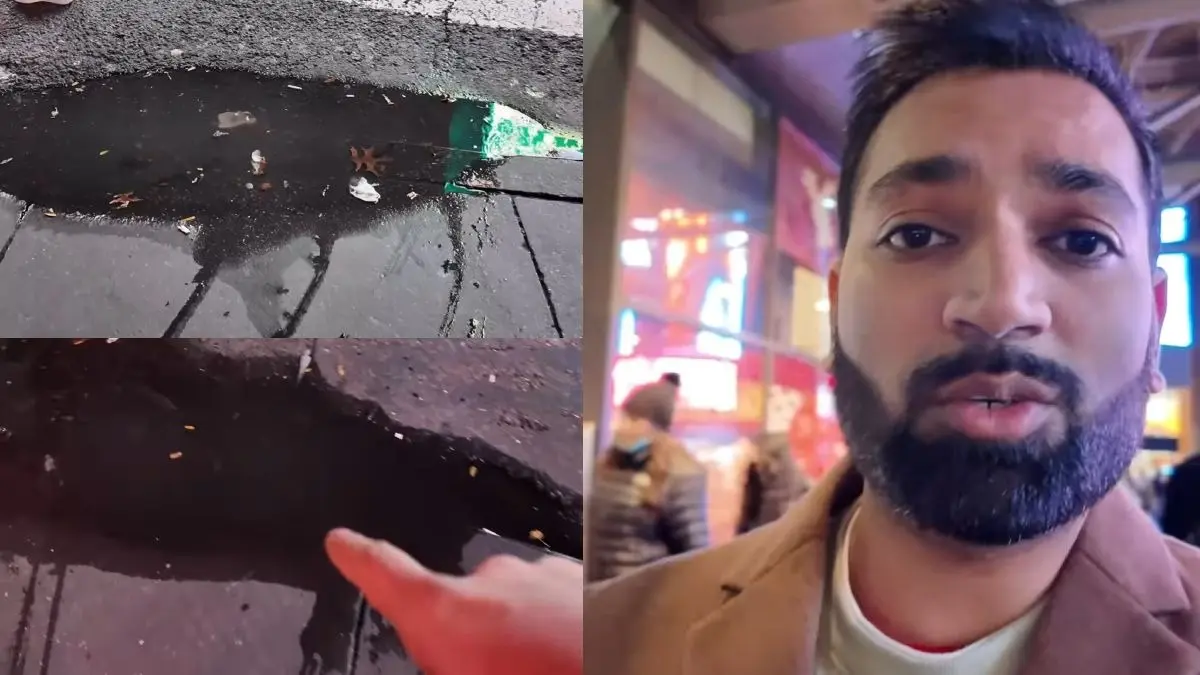 'Even The Best Cities Have Flaws': Indian Man Shares Video of Puddle And Damage on New York Road | WATCH 'Even The Best Cities Have Flaws': Indian Man Shares Video of Puddle And Damage on New York Road | WATCH