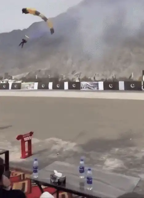 Pakistani Paratrooper Lands on Chief Guest During Air Show, Video Goes Viral Pakistani Paratrooper's Landing Gone Wrong, Viral Video