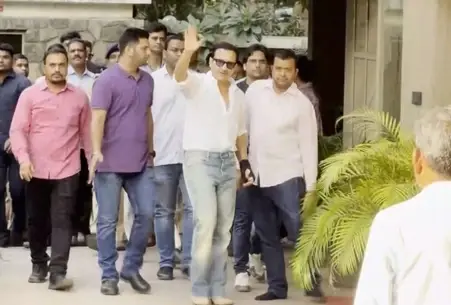 Bandaged Saif Ali Khan Reaches Home, 5 Days After Knife Attack; Waves At Fans, Looks Hale And Hearty safe saif