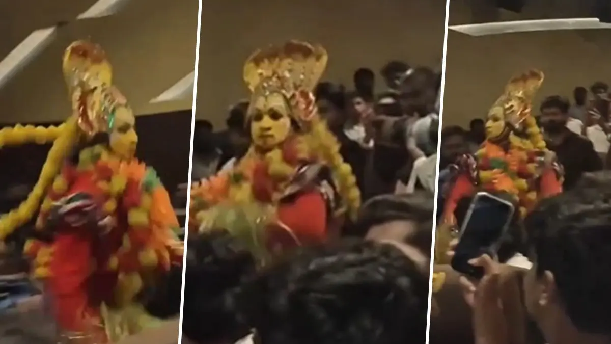 Fan dressed as Daiva crashed a screening of Kantara Chapter 1 in a Tamil Nadu city