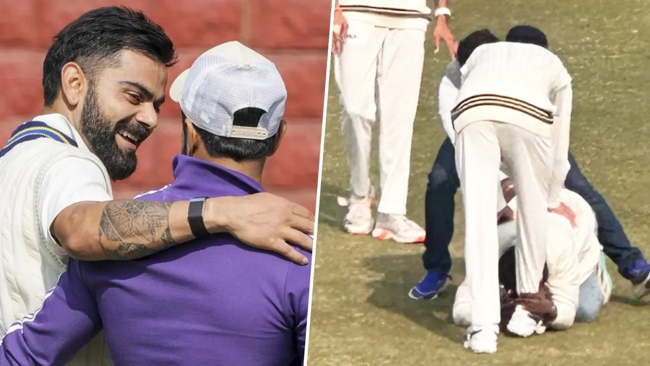 fan entered arun jaitley stadium to touch virat kohli feet