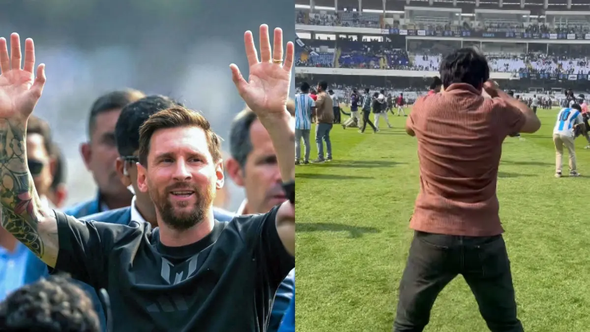 Fans perform Cristiano Ronaldo's Siuu celebration in Kolkata