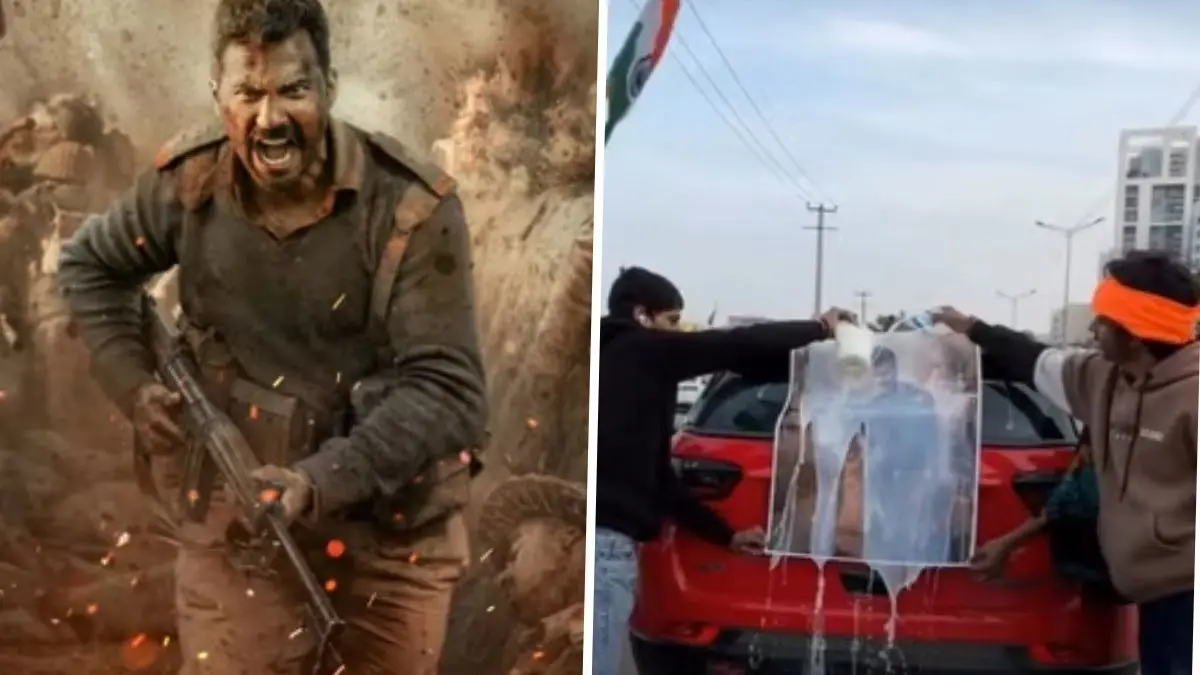 'Fans' Of Varun Dhawan Pour Milk On His Poster Following Border 2 Success, Netizens Call It 'A PR Stunt' Fans pour milk on Varun Dhawan's poster from Border 2