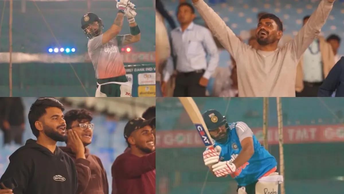 WATCH: Fans Turn Up To Watch Virat Kohli And Rohit Sharma Train As India Hit Nets In Raipur Ahead Of IND vs SA 2nd ODI Fans watch Virat Kohli and Rohit Sharma train in Raipur