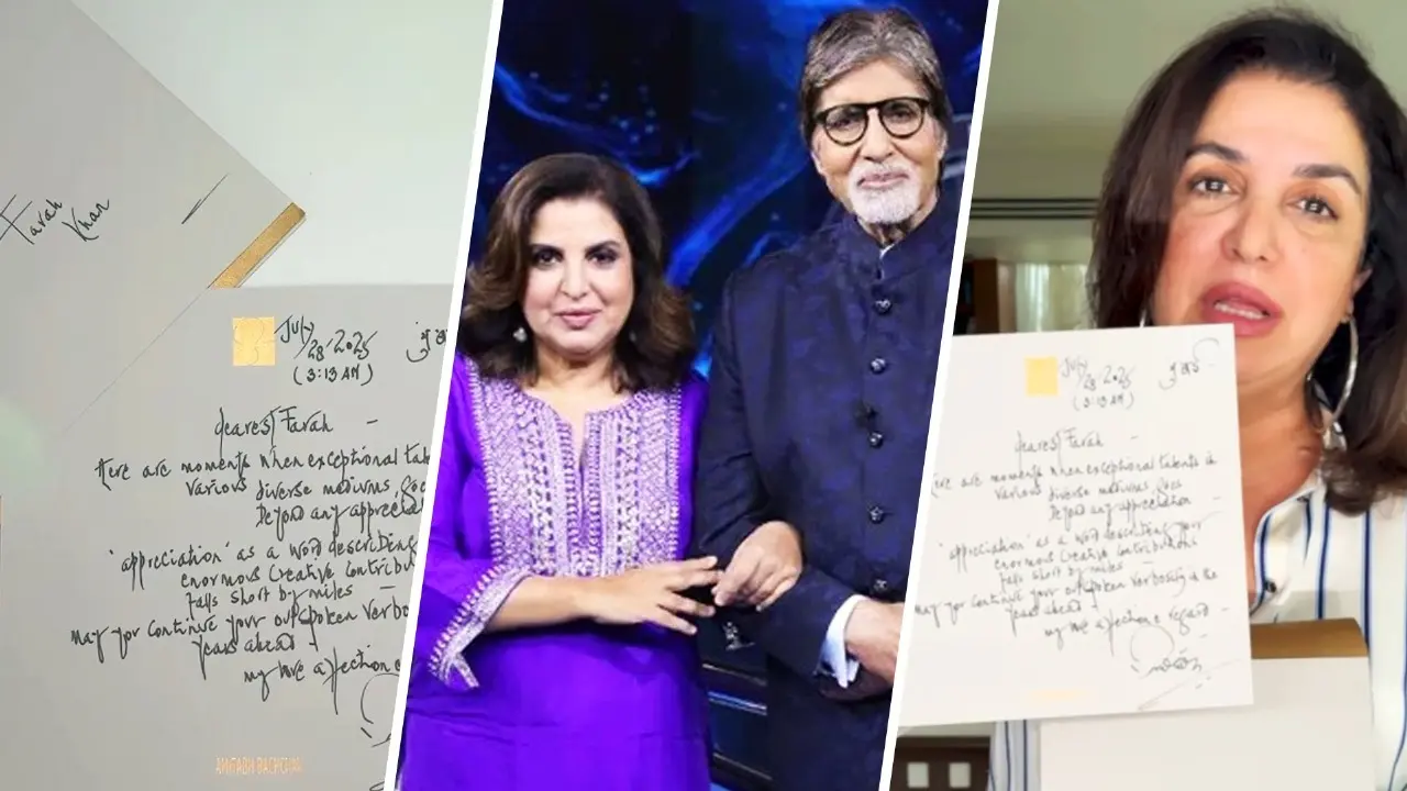 Farah Khan Manifested A Hand-written Letter From Amitabh Bachchan, And She Got It Too | Watch Farah Khan receives handwritten letter from Amitabh Bachchan.