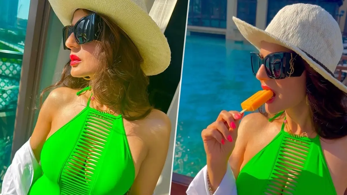 File photo of Ameesha Patel flaunting baby bump