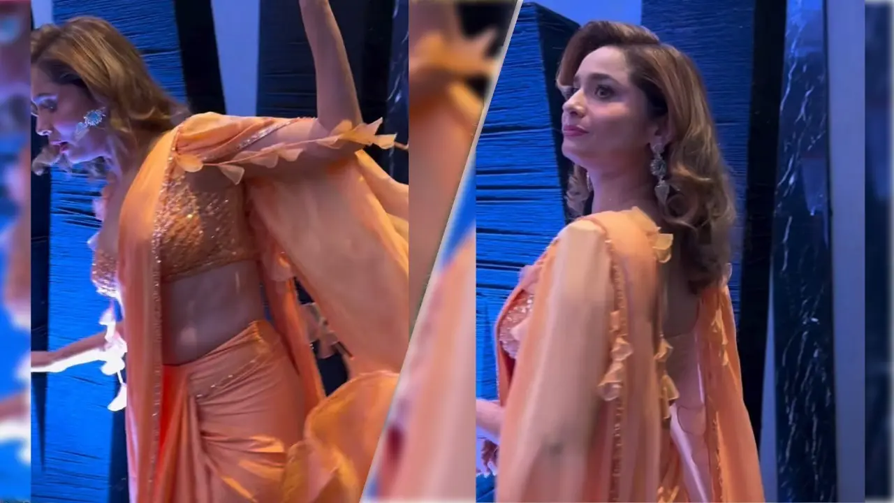 Ankita Lokhande Oops Moment! Pavitra Rishta Actress Escapes Fatal Fall While Posing For Paps | Watch File photo of Ankita Lokhande