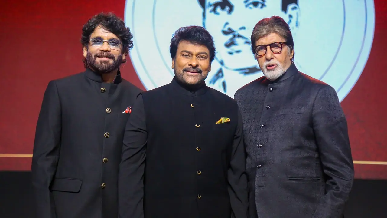 Amitabh Bachchan Calls Himself 'Member Of Tollywood' At ANR Award, Poses With Chiranjeevi, Nagarjuna File photo of Nagarjuna, Chiranjeevi and Amitabbh Bachchan