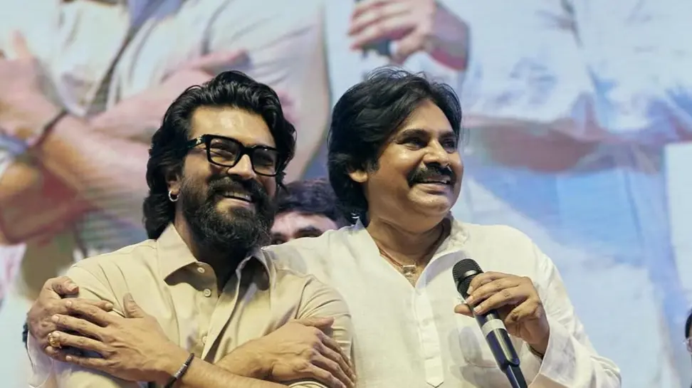 File photo of Ram Charan and Pawan Kalyan