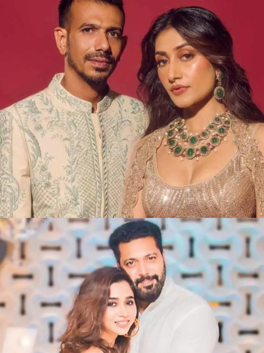 File photo of Yuzvendra Chahal-Dhanashree Verma and Jayam Ravi-Aarti