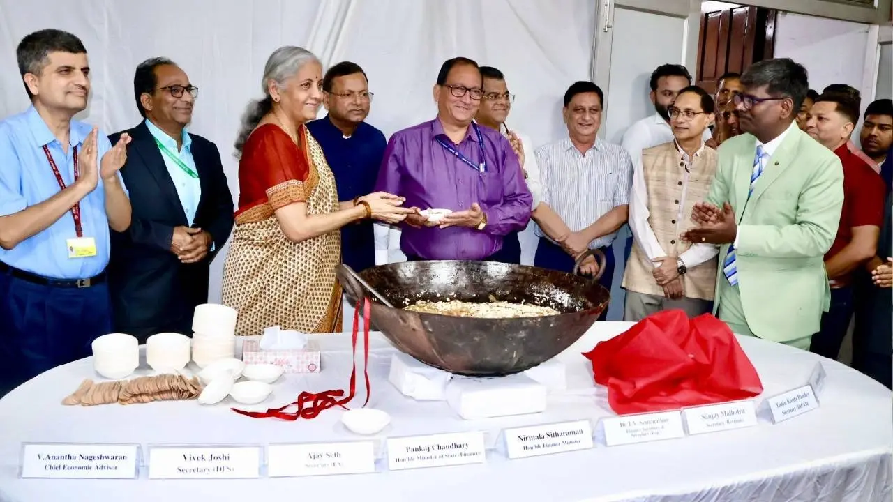 Finance Minister Nirmala Sitharaman With Budget Team