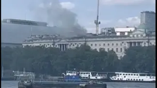70 Firefighters Deployed As Massive Fire Engulfs Iconic Somerset House in London Fire at London's Iconic Somerset House