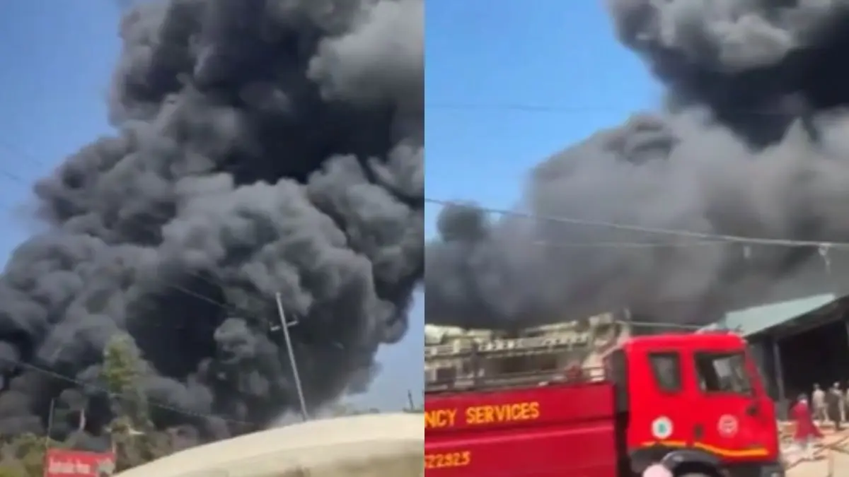 fire breaks out in factory