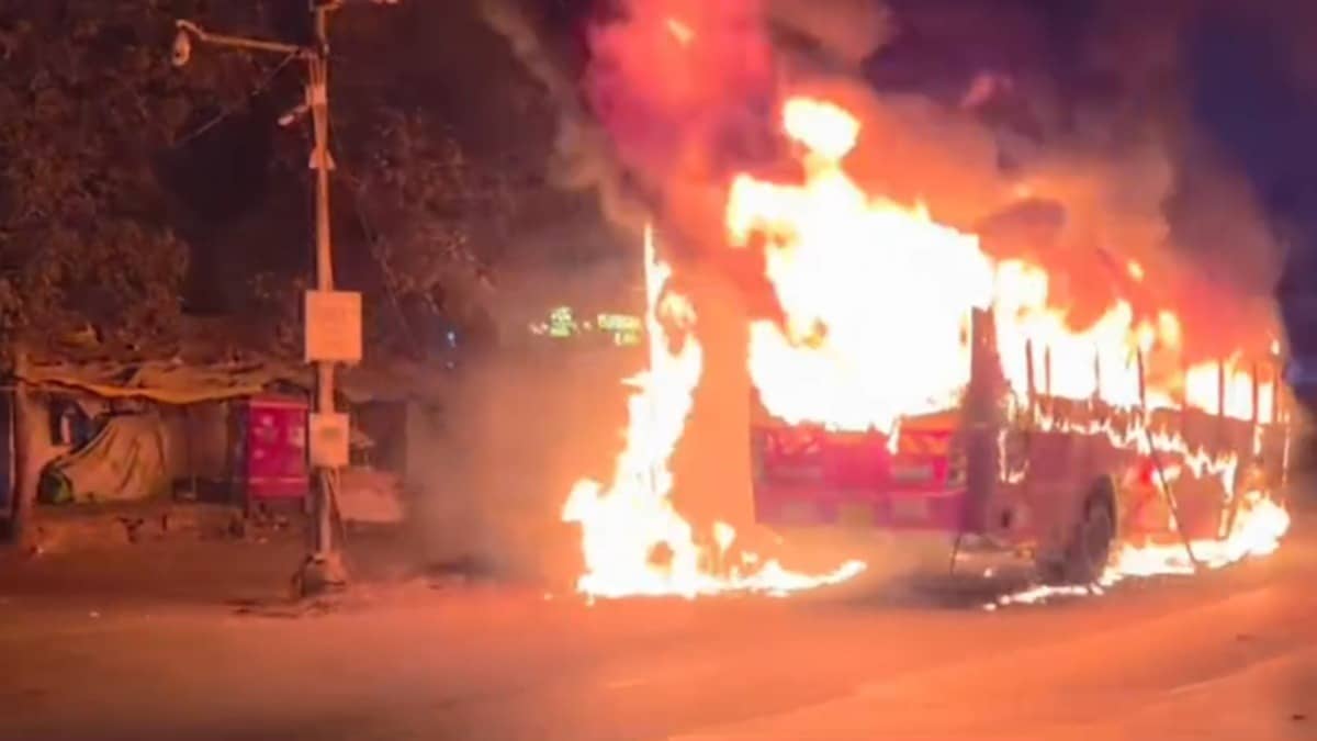 Fire Engulfs BEST Bus On Mumbai's Expressway, No Casualties Reported