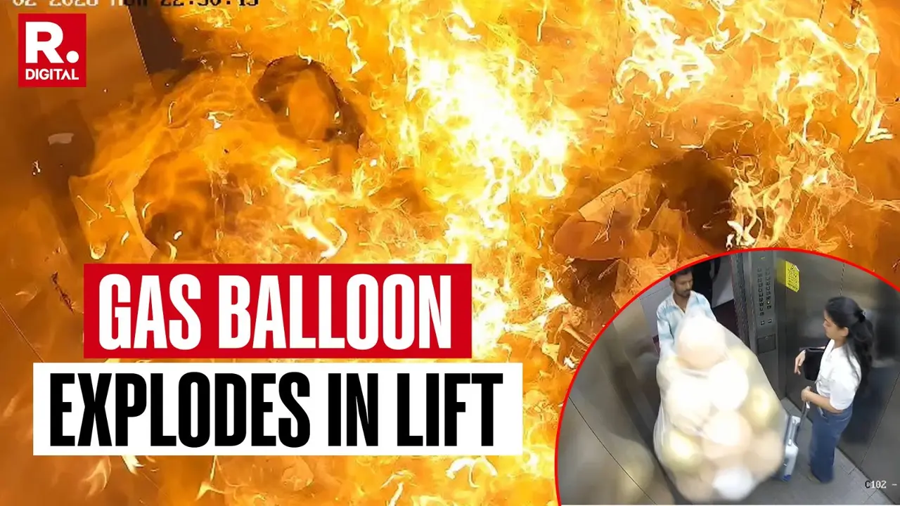 Fireball Erupts As Gas Balloons Explode In Mumbai Lift | Incident Caught On Camera Fireball Erupts As Gas Balloons Explode In Mumbai Lift | Incident Caught On Camera