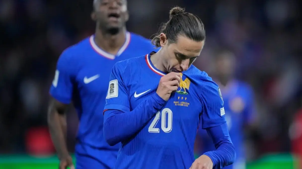 Florian Thauvin celebrating after scoring a goal during FIFA World Cup 2026 qualifiers against Azerbaijan
