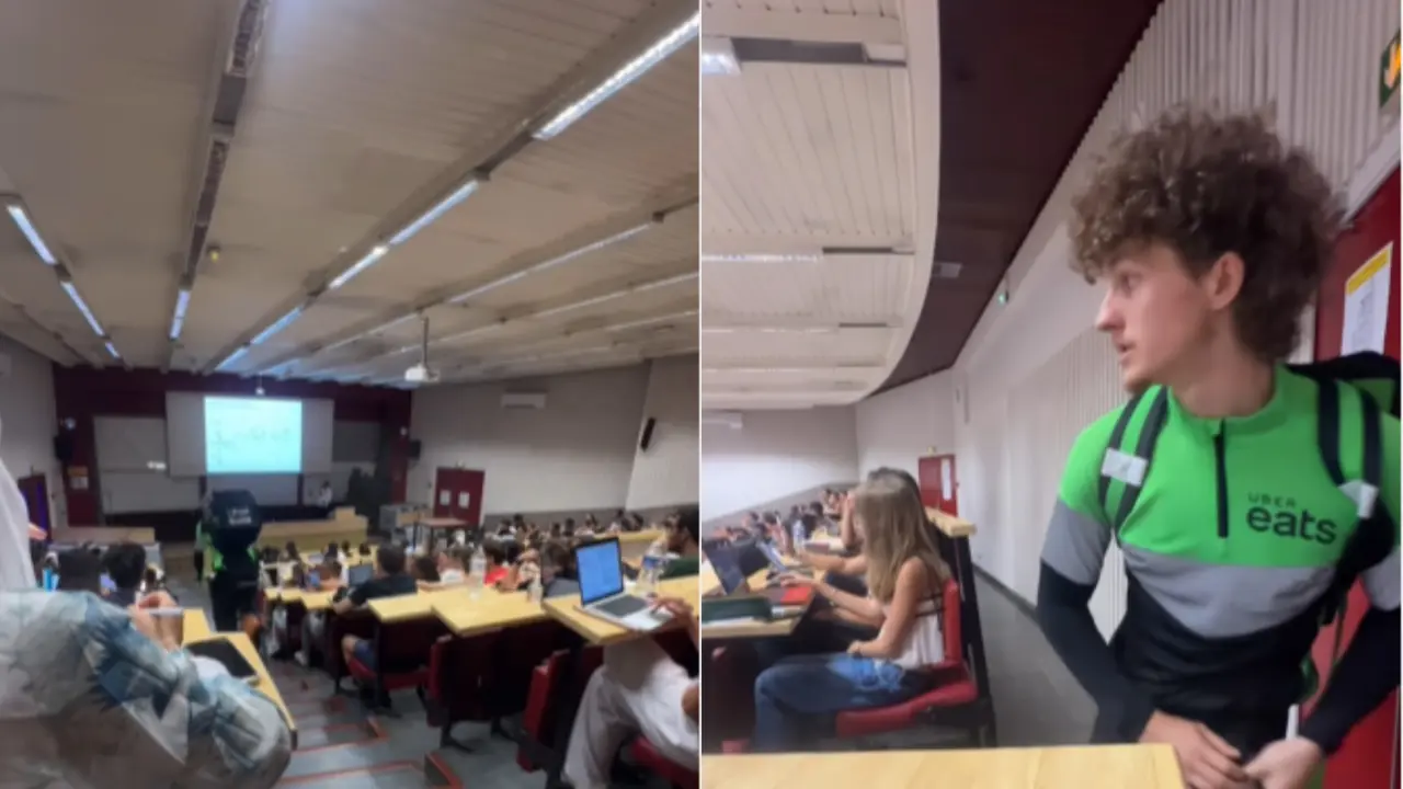 Viral Video: Food Delivery Boy Enters Classroom Lecture Professor Asks This... Food delivery in classroom viral video