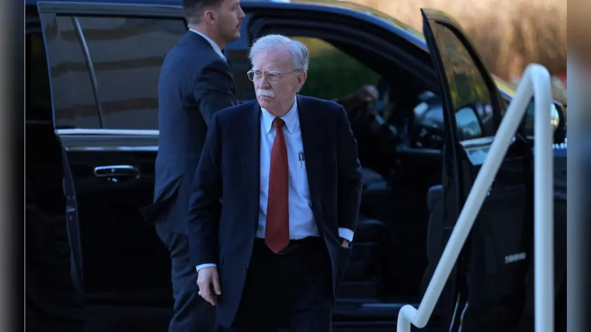 Former White House national security adviser John Bolton arrives at US District Court for the District of Maryland, in Greenbelt, Maryland, on Friday.