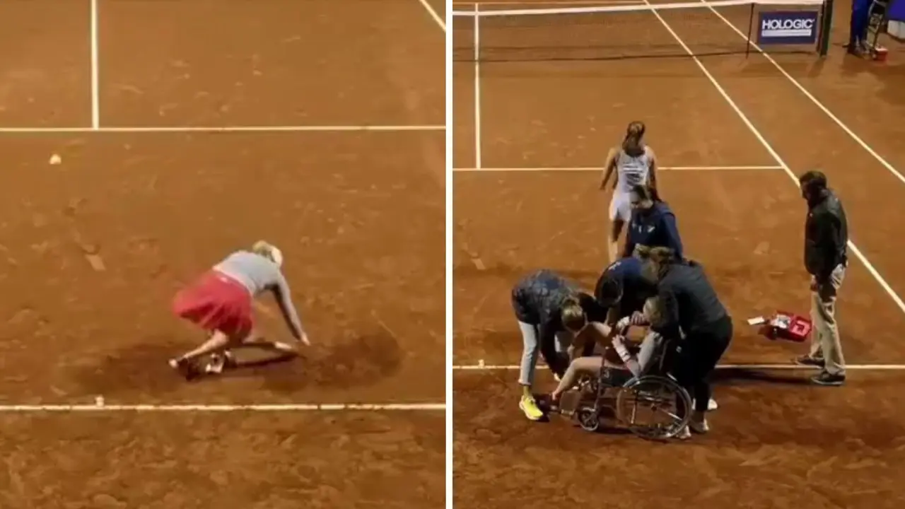 Tennis Player Collapses Mid-way Through a Match, Leaves Court in Wheelchair and Forced to Withdraw From Tournament Fran Jones fainted and needed wheelchair assistance