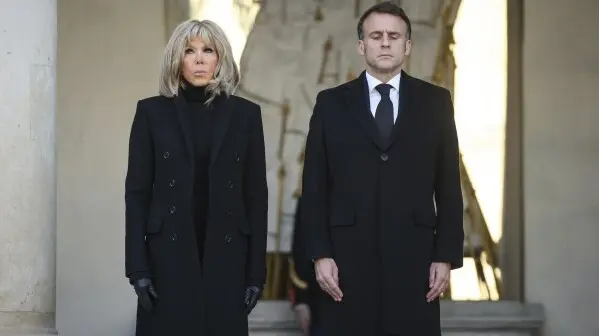 French President Emanuel Macron with his wife