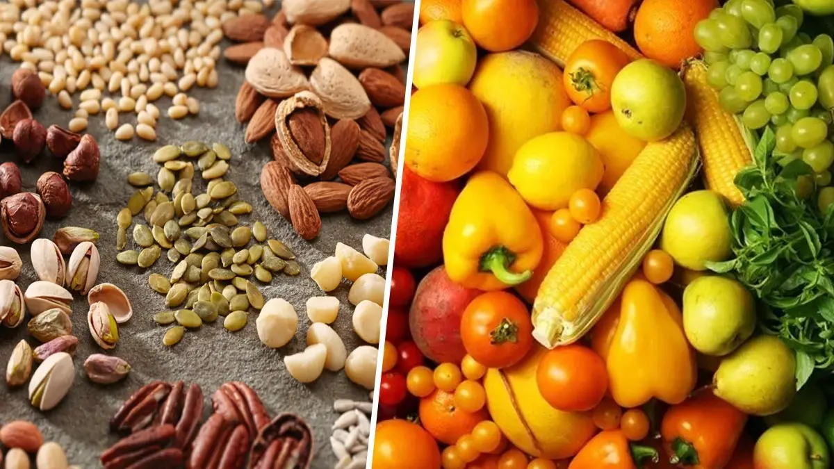 Fruits, seeds, nuts and vegetables are rich in fiber