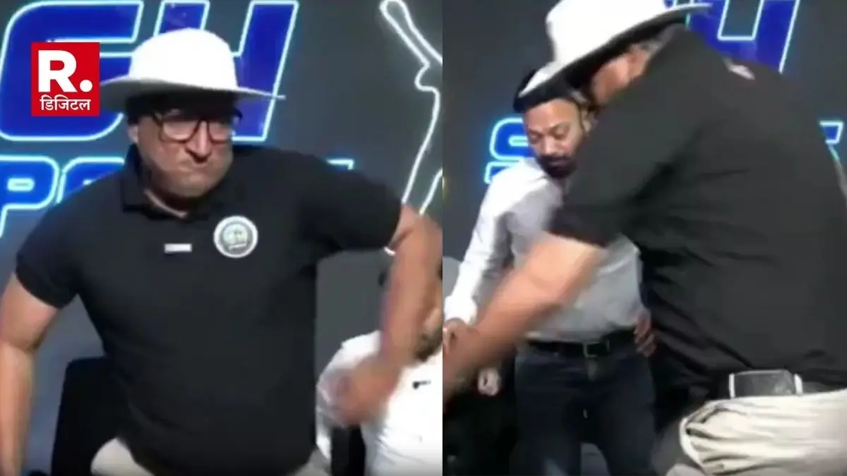 'ना करें जनाब, ना करें...', भारत की जीत से बौखलाया पाकिस्तानी होस्ट, Live शो में फोड़ डाली स्टूडियो की LED Frustrated Pakistani host breaks LED after India win viral on social media