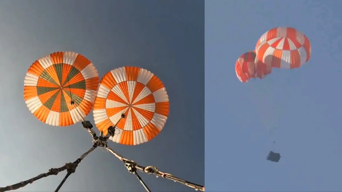Gaganyaan Mission: ISRO Successfully Conducts Key Test on Main Parachutes | WATCH