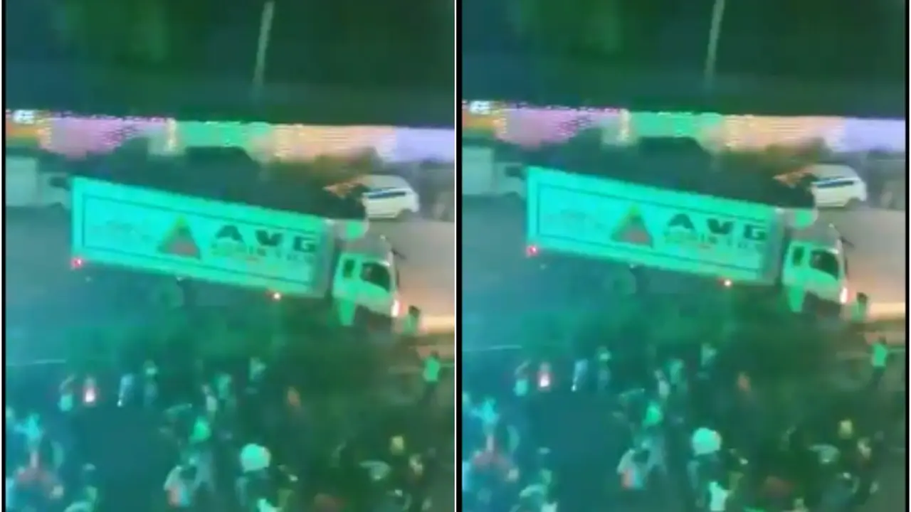 Hassan Horror: Disturbing New CCTV Footage Shows Exact Moment When Truck Collides With Ganesha Visarjan Procession, Crushes Devotees Ganesh procession accident, Hassan accident video, truck crashes into procession, Karnataka Ganesh Visarjan accident,