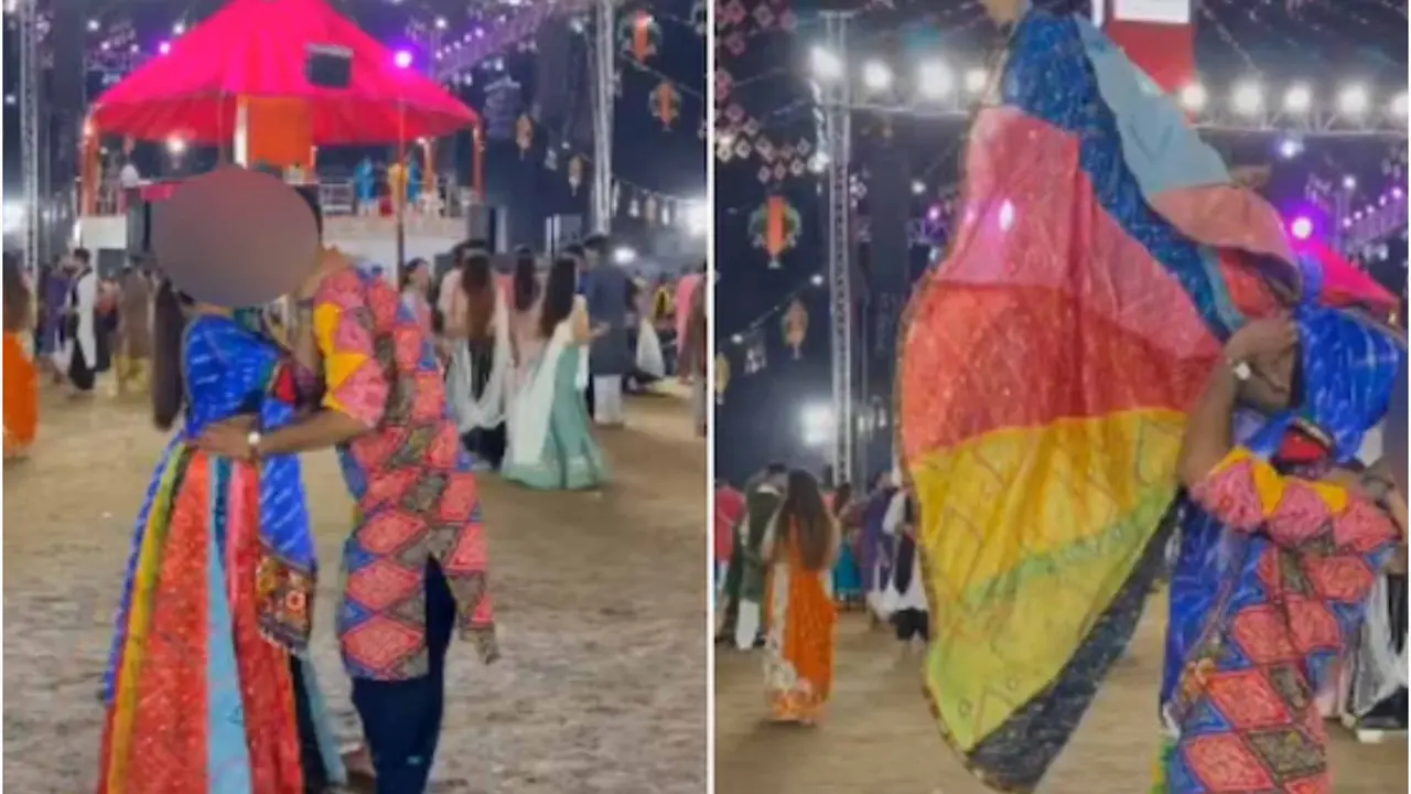 'We’re Sorry for Hurting Sentiments': NRI Couple Apologises After Kiss Video at Vadodara Garba Goes Viral Garba Viral Video