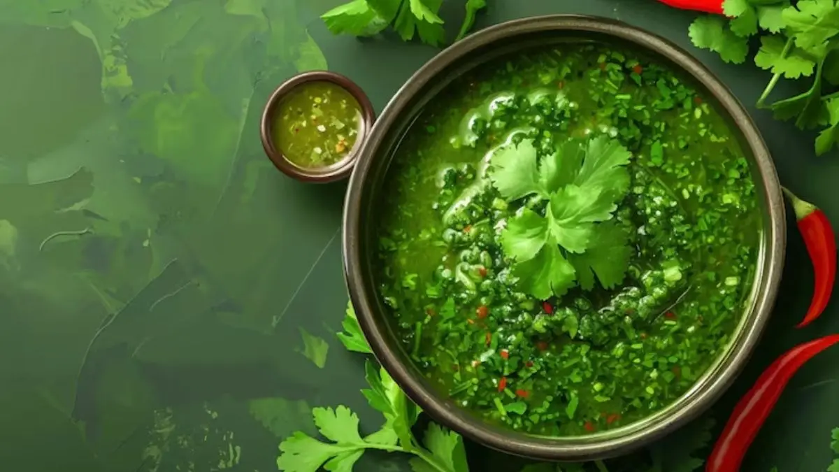 garlic coriander green chili chutney