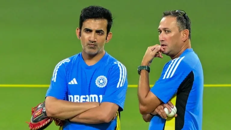 Gautam Gambhir and Ajit Agarkar during IND vs SL series