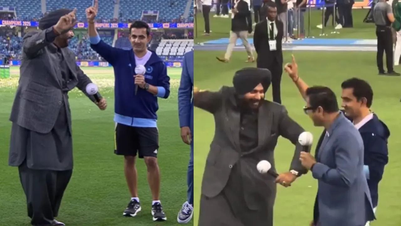 Gautam Gambhir and Navjot Singh Sidhu Bhangra move