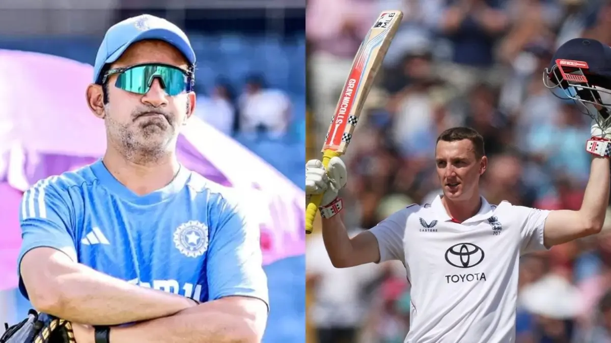 Gautam Gambhir (L), Harry Brook (R)