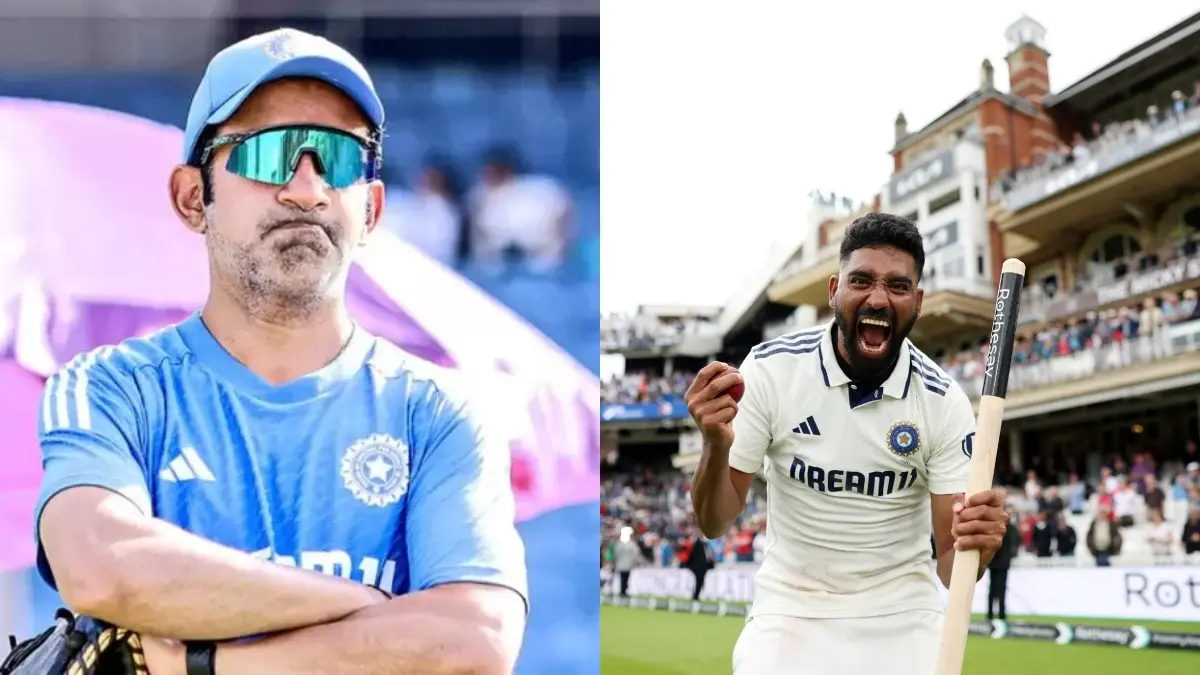 'Mohammed Siraj Saved Gautam Gambhir's Job': Netizens Hilariously React After India's Series-Levelling Win at Oval Gautam Gambhir (L), Mohammed Siraj (R)