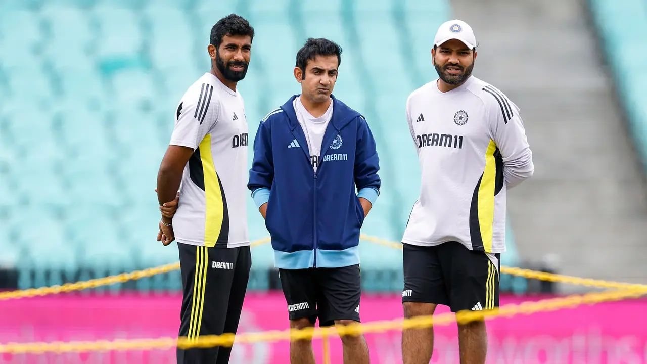 Gautam Gambhir, Rohit Sharma and Jasprit Bumrah