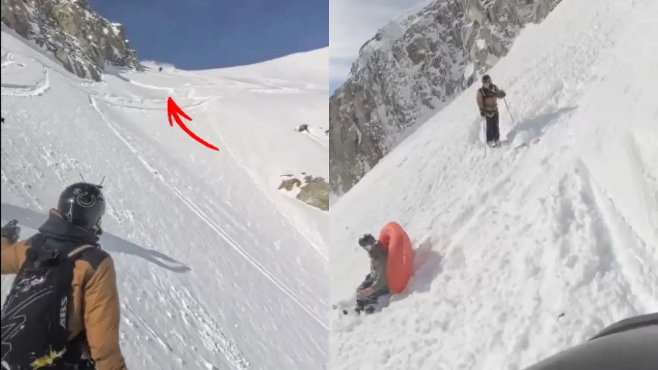 German Skier Beats Death at Mont Blanc, Chilling Video Surfaces | WATCH German Skier Viral Video