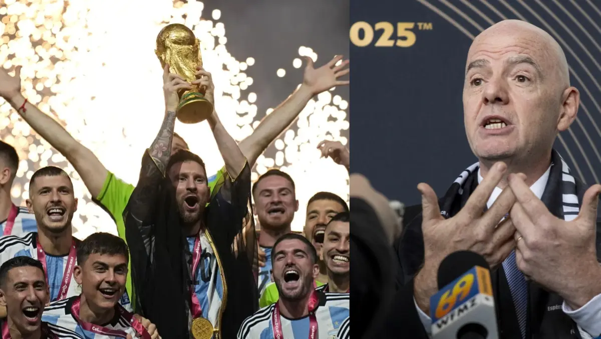 FIFA To Introduce Major Changes For 2030 Men's World Cup, Gianni Infantino Meets Senior Executives To Discuss Landmark Move: REPORT Gianni Infantino and Lionel Messi celebrating Agrentina's World Cup win