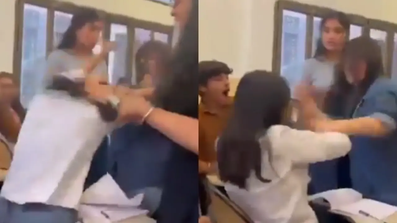 Girls fight inside classroom, viral video