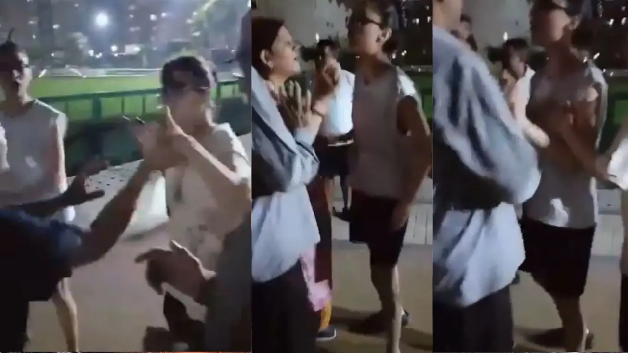 girls slap elderly couple