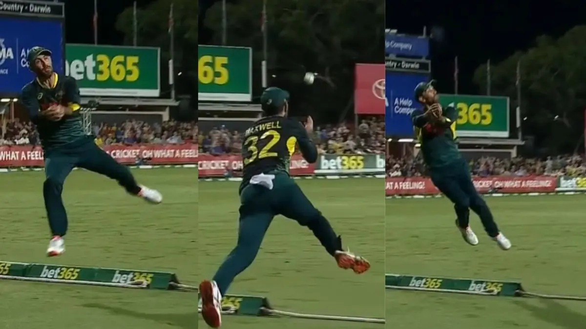 Glenn Maxwell takes stunning catch on boundary line Australia vs south Africa 1st t20