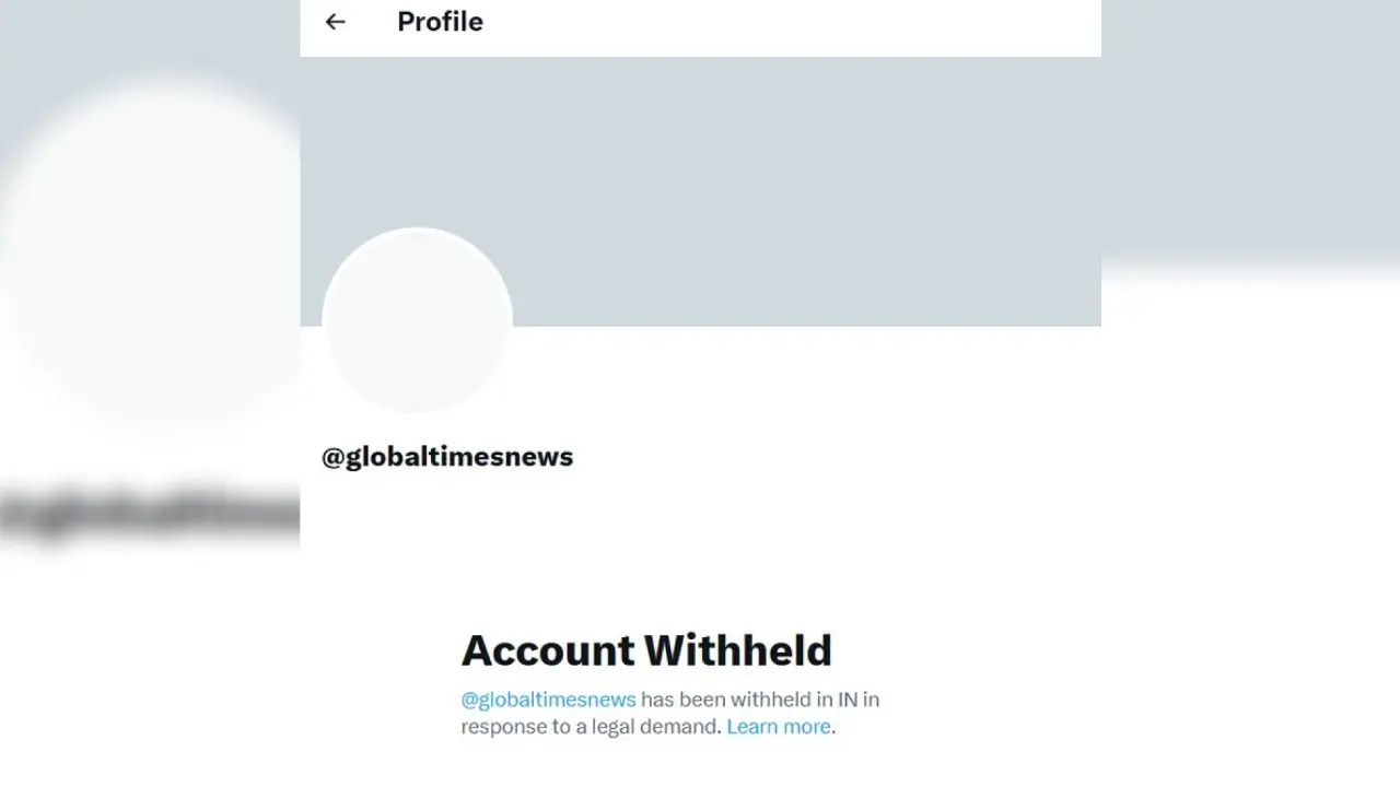 Global Times X Account Banned