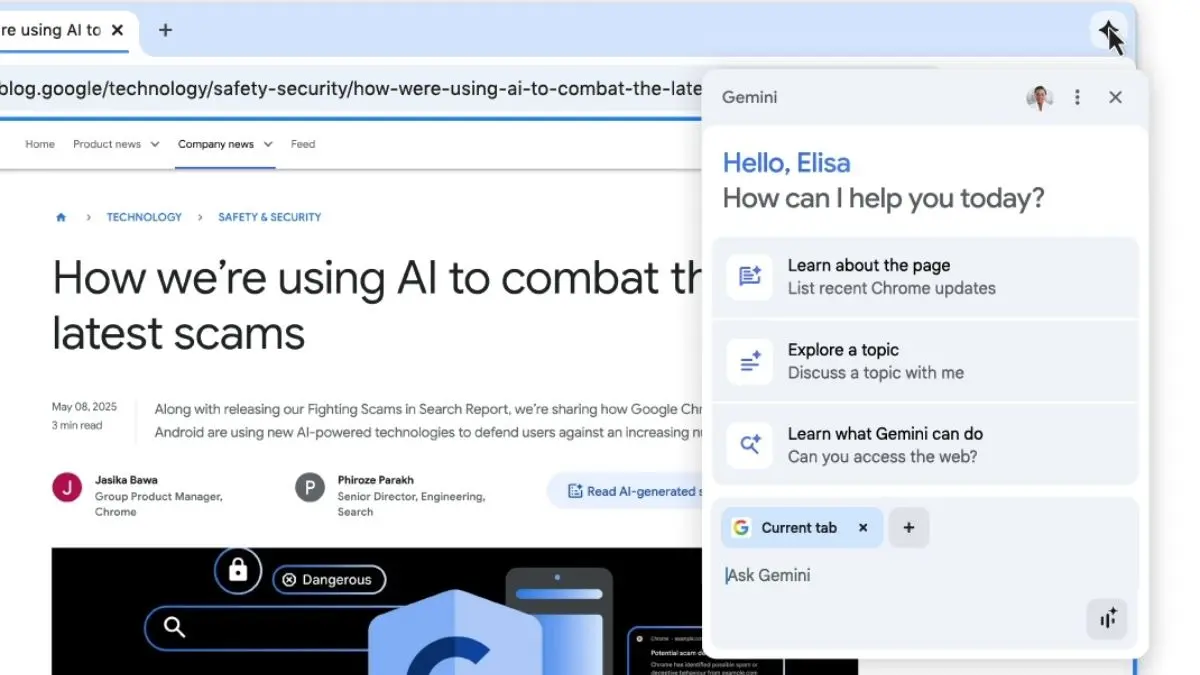 Google Adds Gemini to Chrome to Take on OpenAI's Atlas, Perplexity's Comet Browsers google chrome