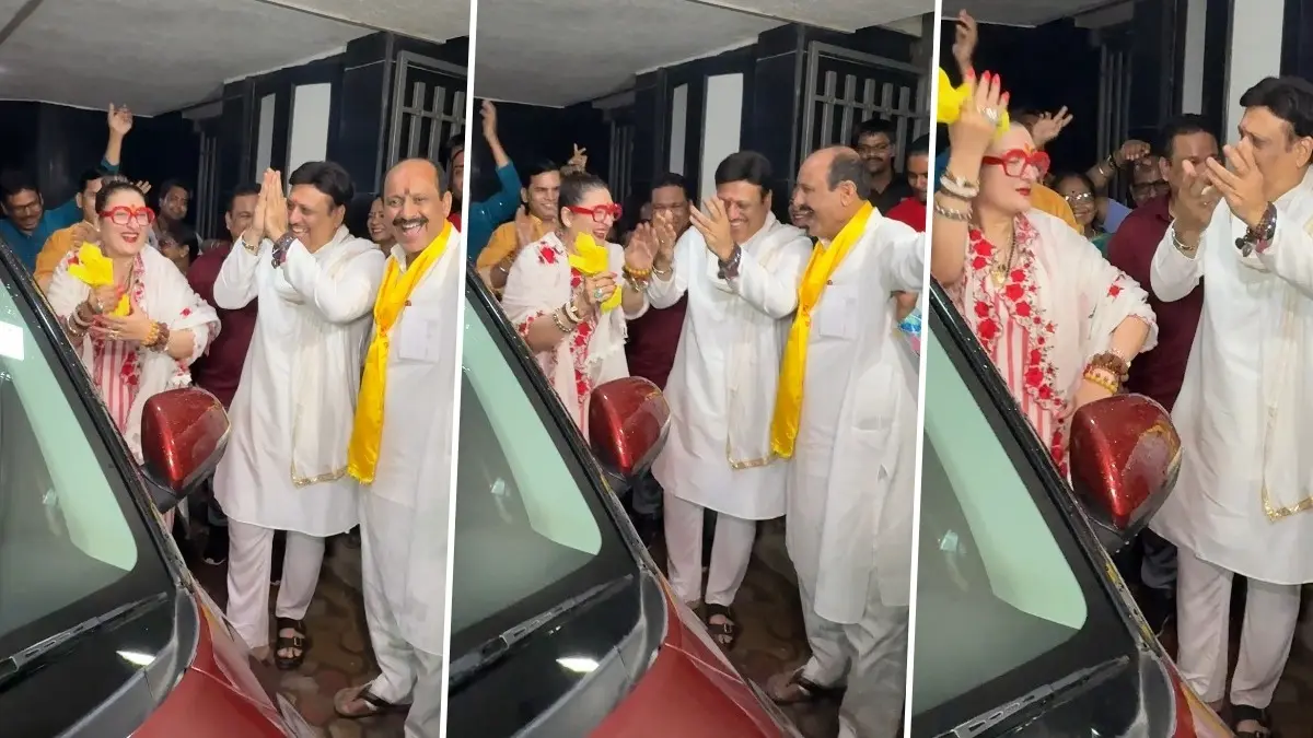 Watch | Govinda-Sunita Ahuja Dance Together At Ganpati Visarjan, But Seemingly Confirm Rumour Of 'Living Separately' Govinda and Sunita Ahuja dance together.