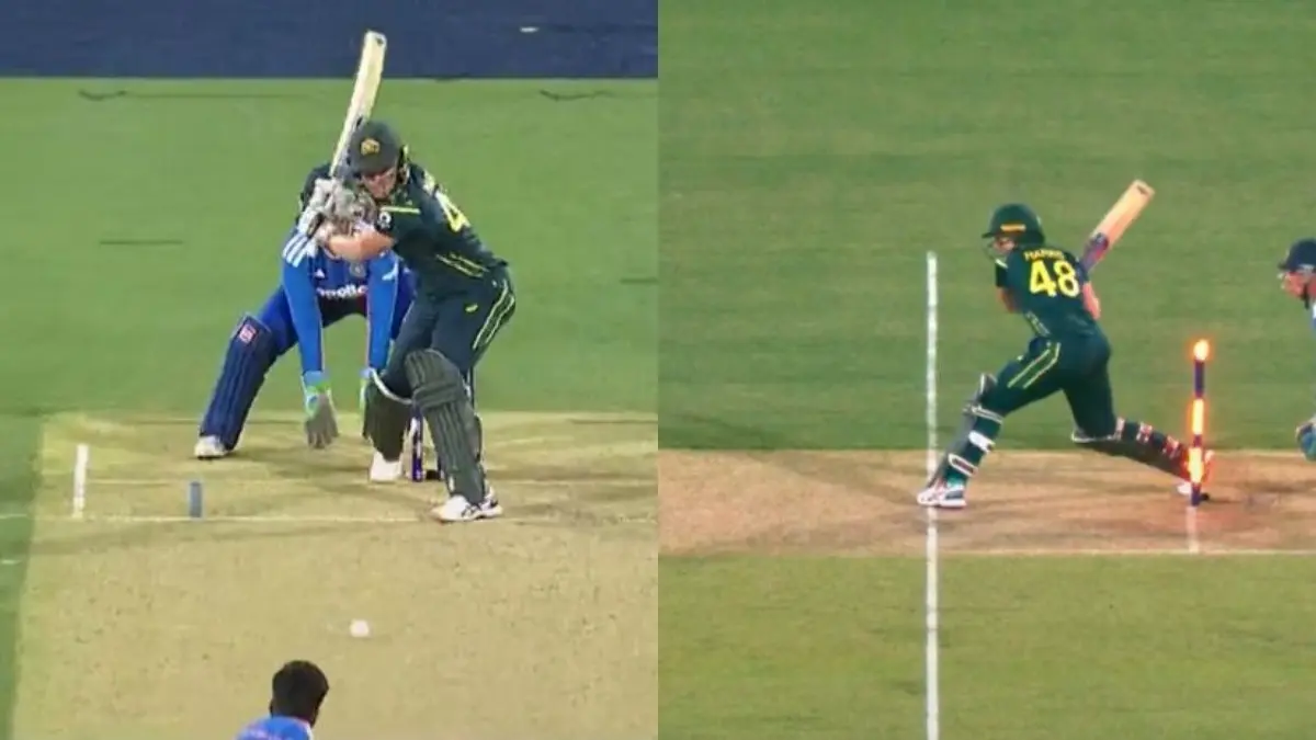 WATCH| Grace Harris Dismissed In A Rare Fashion In India-W vs Australia-W T20I Series Decider At Adelaide Oval Grace Harris against India