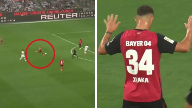 Granit Xhaka's Screamer Shines in Bayer Leverkusen 3-2 Win Bundesliga Opener vs Monchengladbach Granit Xhaka vs Monchengladbach