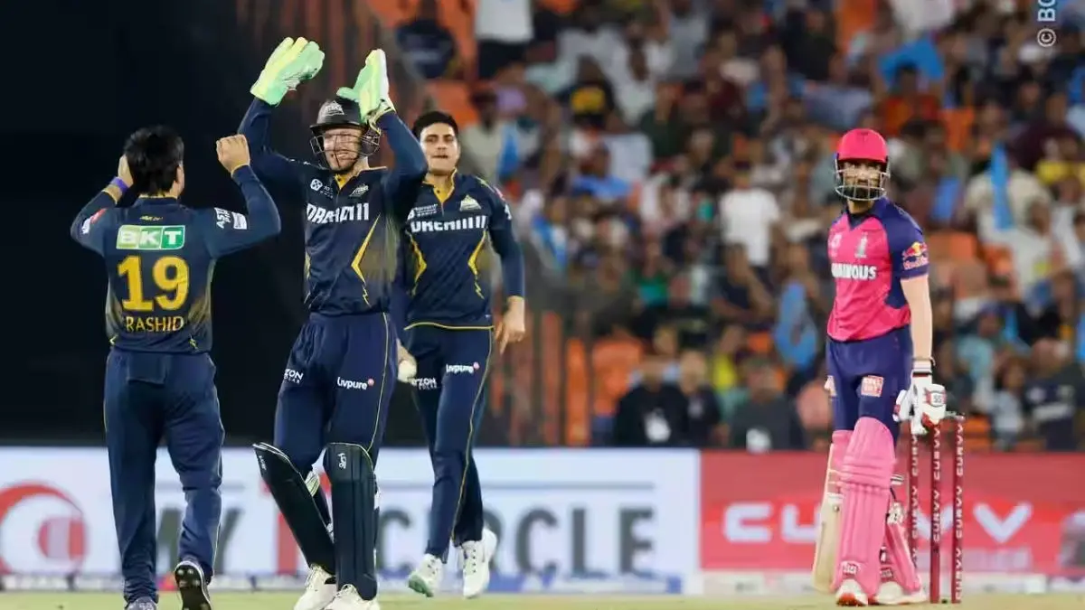 Gt vs RR Gujarat Titans beat rajasthan royals by 58 runs sai sudharshan fifty