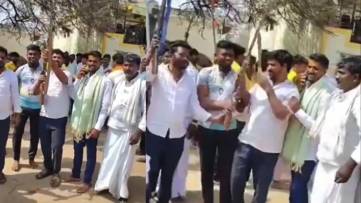 JDS Youth Leader Under Fire After Video Shows Him Firing Air Gun At Religious Yatra in Karnataka JDS Youth Leader Under Fire After Video Shows Him Firing Air Gun At Religious Yatra in Karnataka
