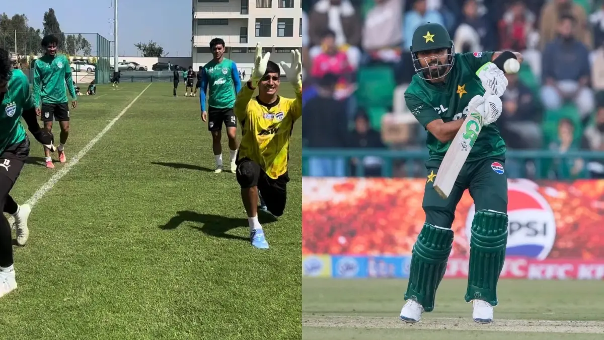 Bengaluru FC Footballers Aim Hilarious Jibe At Pakistan Cricketers, Roast Babar Azam And Co During Practice Session Gurpreet Singh Sandhu mocks Babar Azam