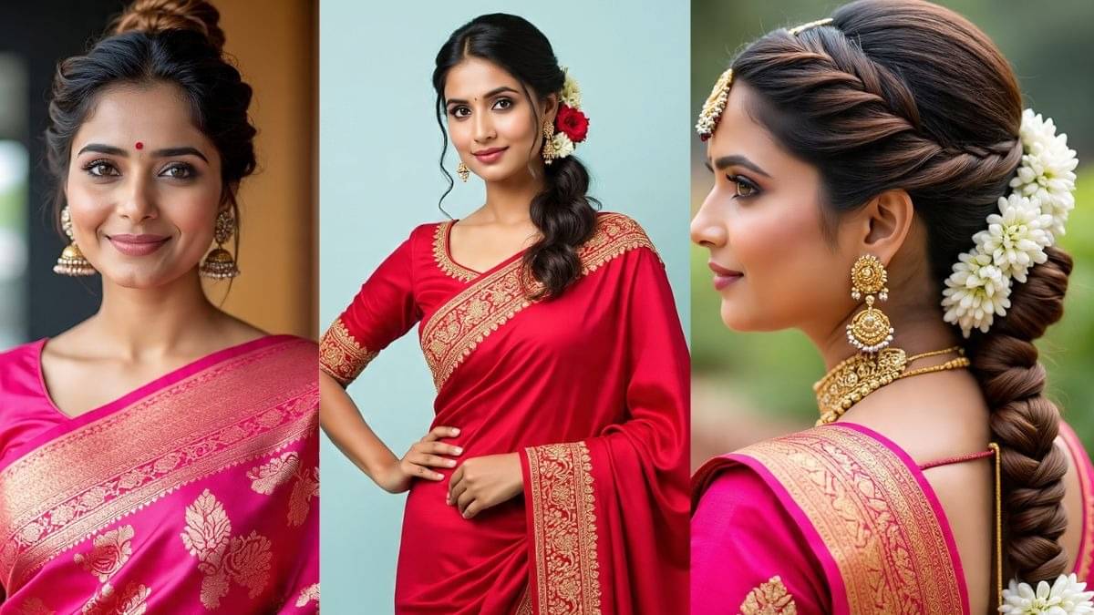 karwachauth-2025-easy-and-simple-hair-styles-with-saree-and-suit-for-married-women-to-look-beautiful