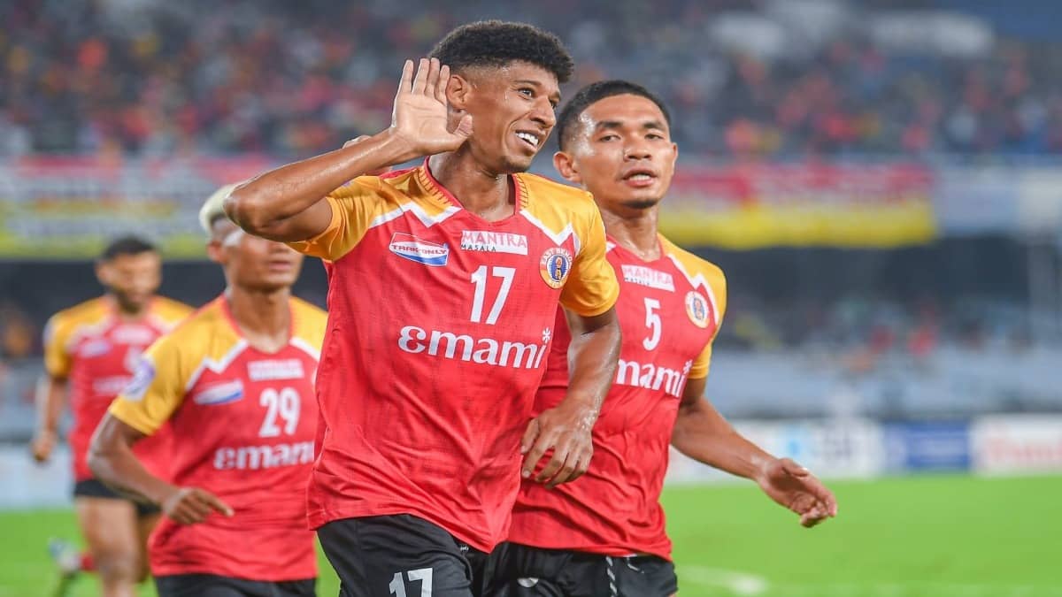 Hamid Ahadad celebrates after scoring his debut goal